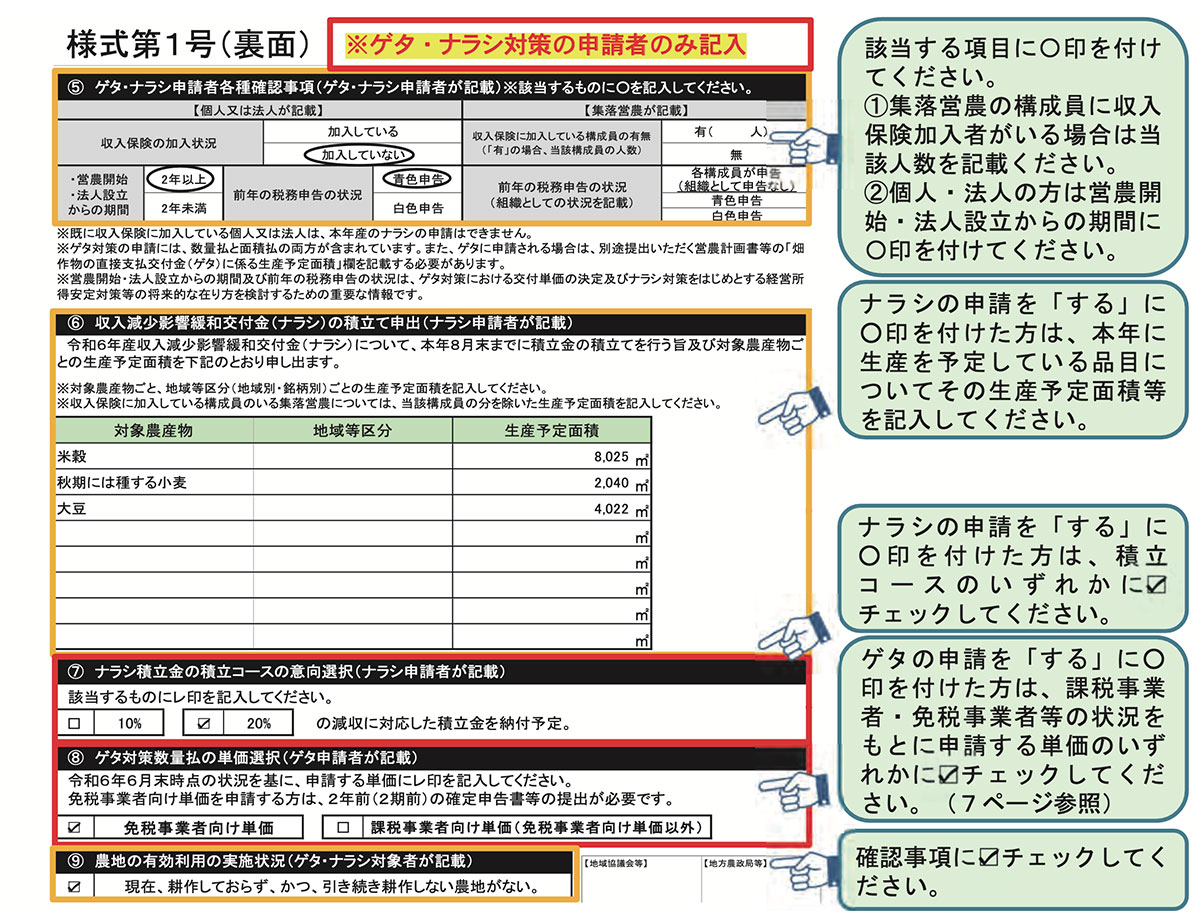 交付申請書の記載例