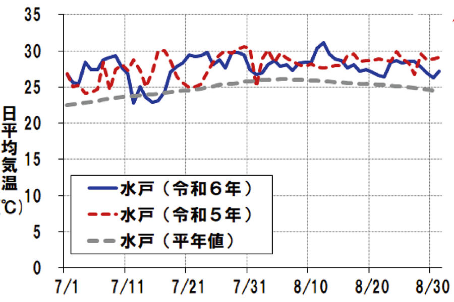 7～8月の日平均気温の推移