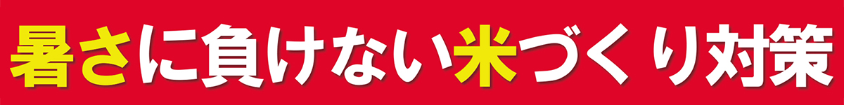 暑さに負けない米づくり対策